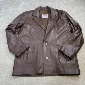 Vintage Jawani Lamb Skin‎ Leather Jacket Chocolate Brown Mens L Rockabilly Retro